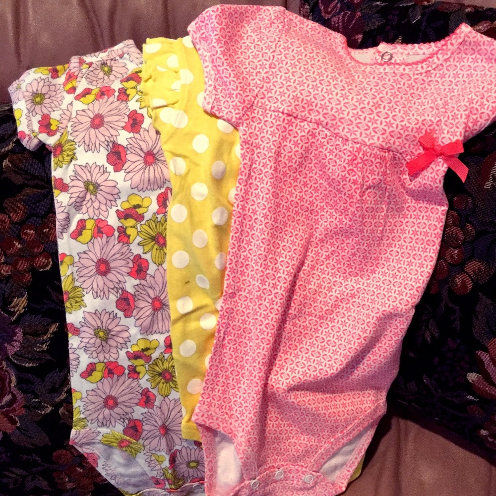 Carters Girls Just one you 3 Floral Onesies 24mos